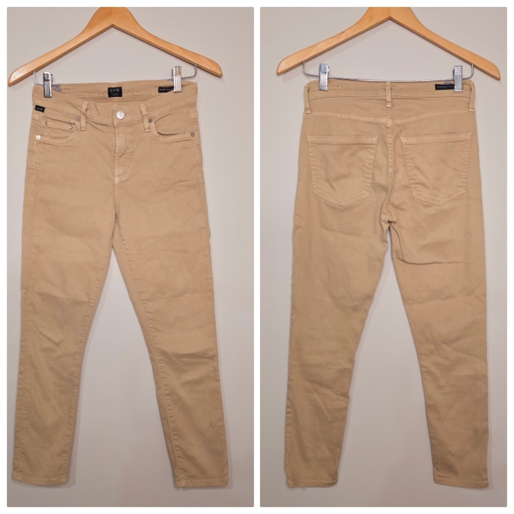 Citizens Of Humanity Rocket Crop High Rise Skinny Khaki Tan Size 26 Jeans